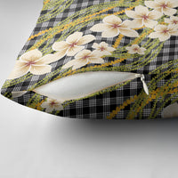 Ele'ele Hawai'i Palaka Plumeria Pillow Cover Puakenikeni and Maile Lei