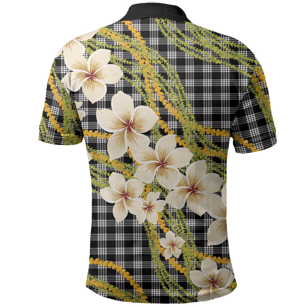 Ele'ele Hawai'i Palaka Plumeria Polo Shirt Puakenikeni and Maile Lei