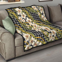 Ele'ele Hawai'i Palaka Plumeria Quilt Puakenikeni and Maile Lei