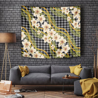 Ele'ele Hawai'i Palaka Plumeria Tapestry Puakenikeni and Maile Lei LT9 Black - Polynesian Pride