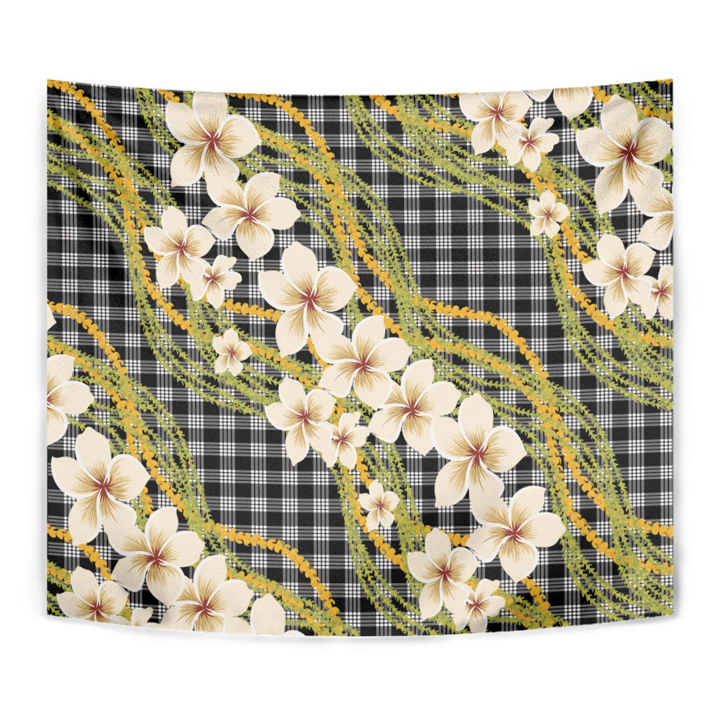 Ele'ele Hawai'i Palaka Plumeria Tapestry Puakenikeni and Maile Lei LT9 - Polynesian Pride