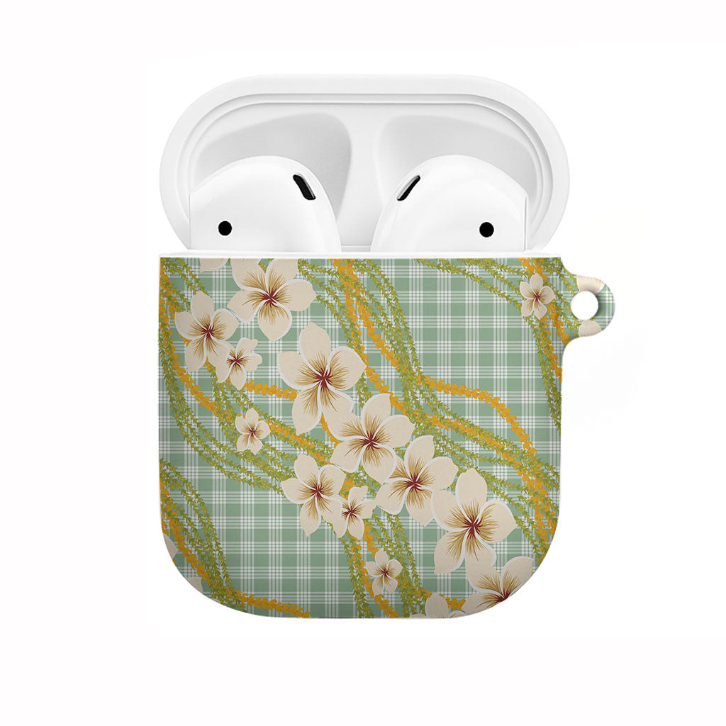 Liko Kukui Hawai'i Palaka Plumeria AirPods Case Puakenikeni and Maile Lei
