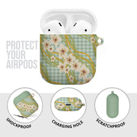 Liko Kukui Hawai'i Palaka Plumeria AirPods Case Puakenikeni and Maile Lei