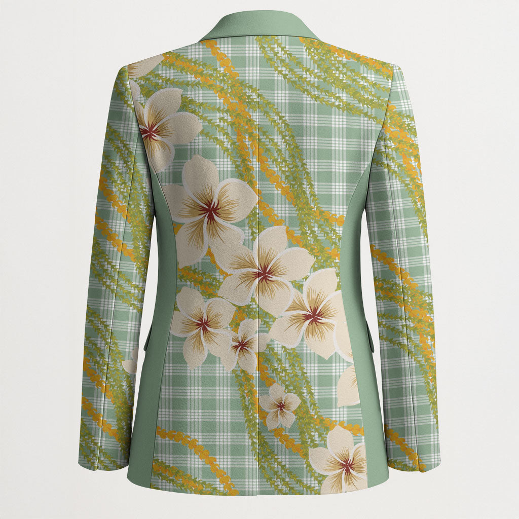 Liko Kukui Hawai'i Palaka Plumeria Blazer Puakenikeni and Maile Lei LT9 - Polynesian Pride