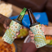 Liko Kukui Hawai'i Palaka Plumeria 4 in 1 Can Cooler Tumbler Puakenikeni and Maile Lei LT9 - Polynesian Pride