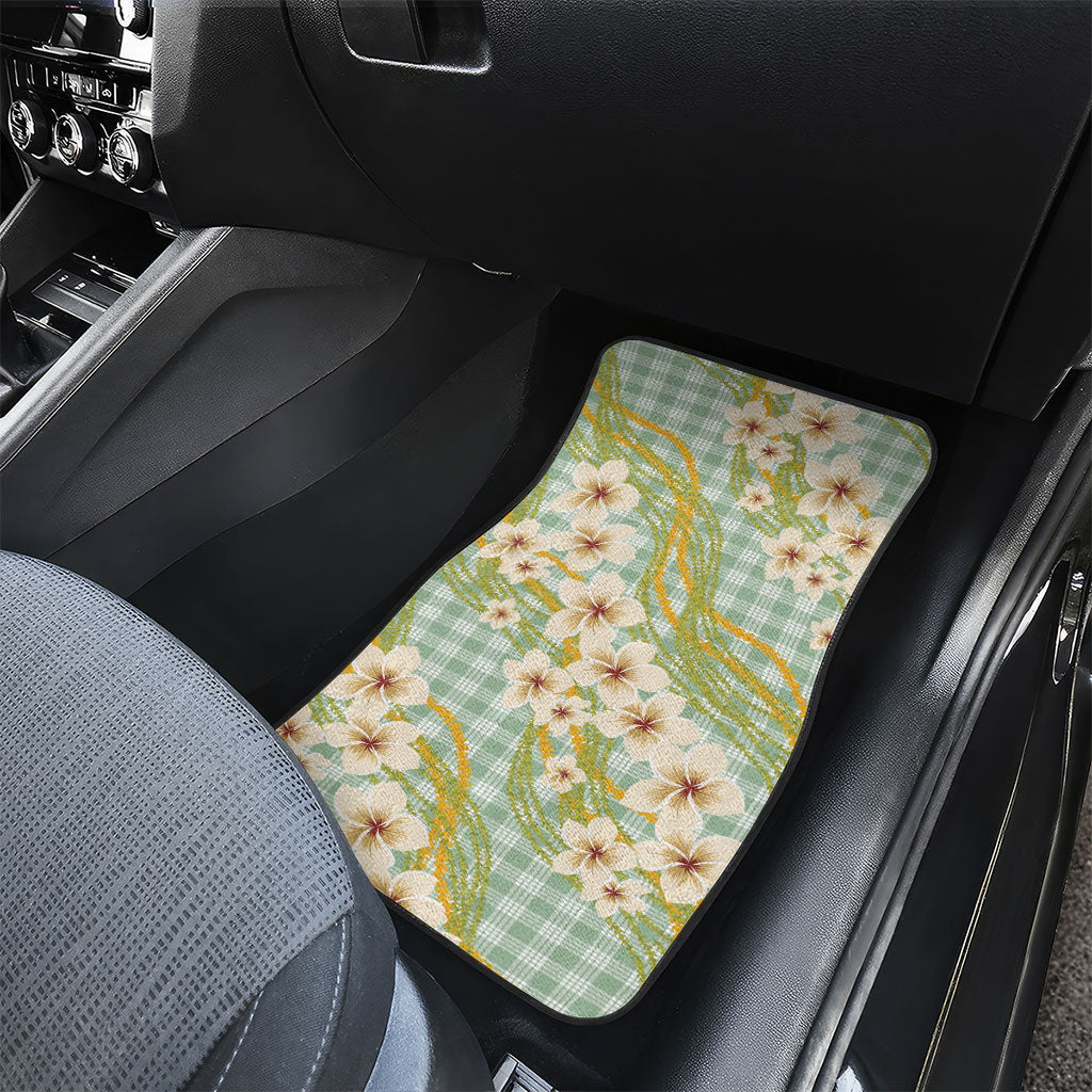 Liko Kukui Hawai'i Palaka Plumeria Car Mats Puakenikeni and Maile Lei