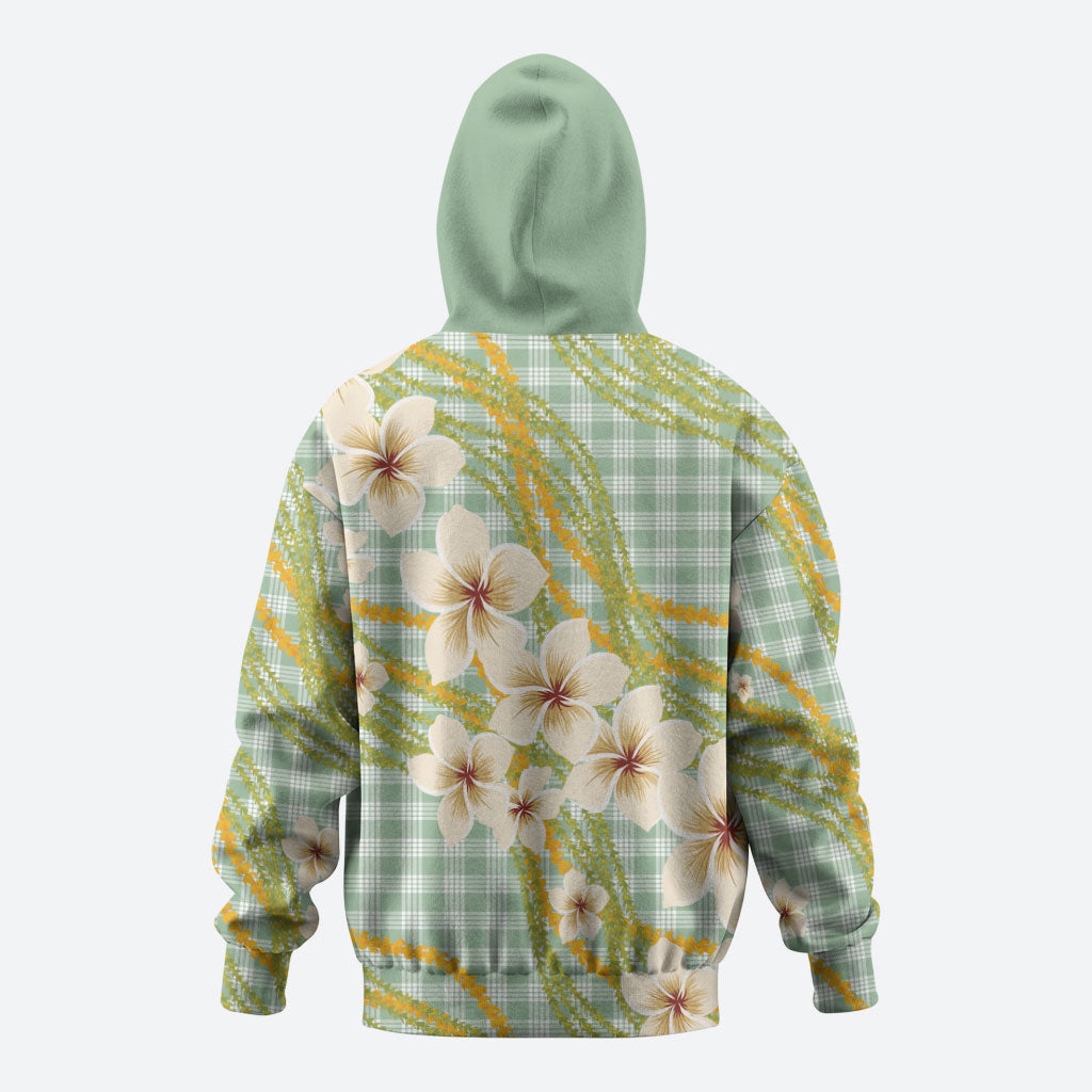 Liko Kukui Hawai'i Palaka Plumeria Hoodie Puakenikeni and Maile Lei LT9 - Polynesian Pride