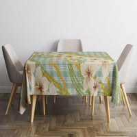Liko Kukui Hawai'i Palaka Plumeria Tablecloth Puakenikeni and Maile Lei