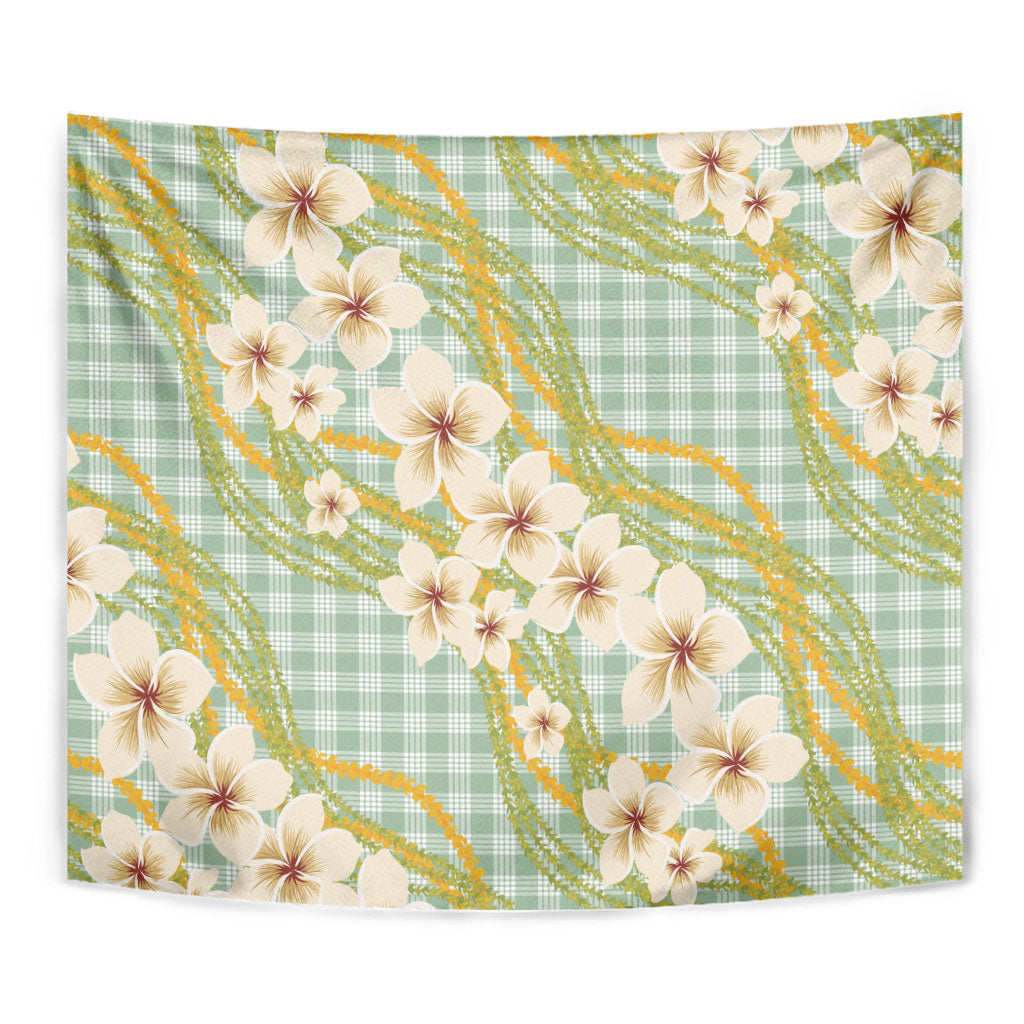 Liko Kukui Hawai'i Palaka Plumeria Tapestry Puakenikeni and Maile Lei