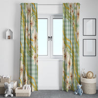 Liko Kukui Hawai'i Palaka Plumeria Window Curtain Puakenikeni and Maile Lei