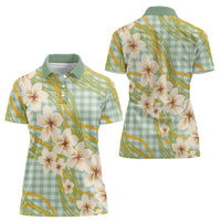 Liko Kukui Hawai'i Palaka Plumeria Women Polo Shirt Puakenikeni and Maile Lei LT9 - Polynesian Pride