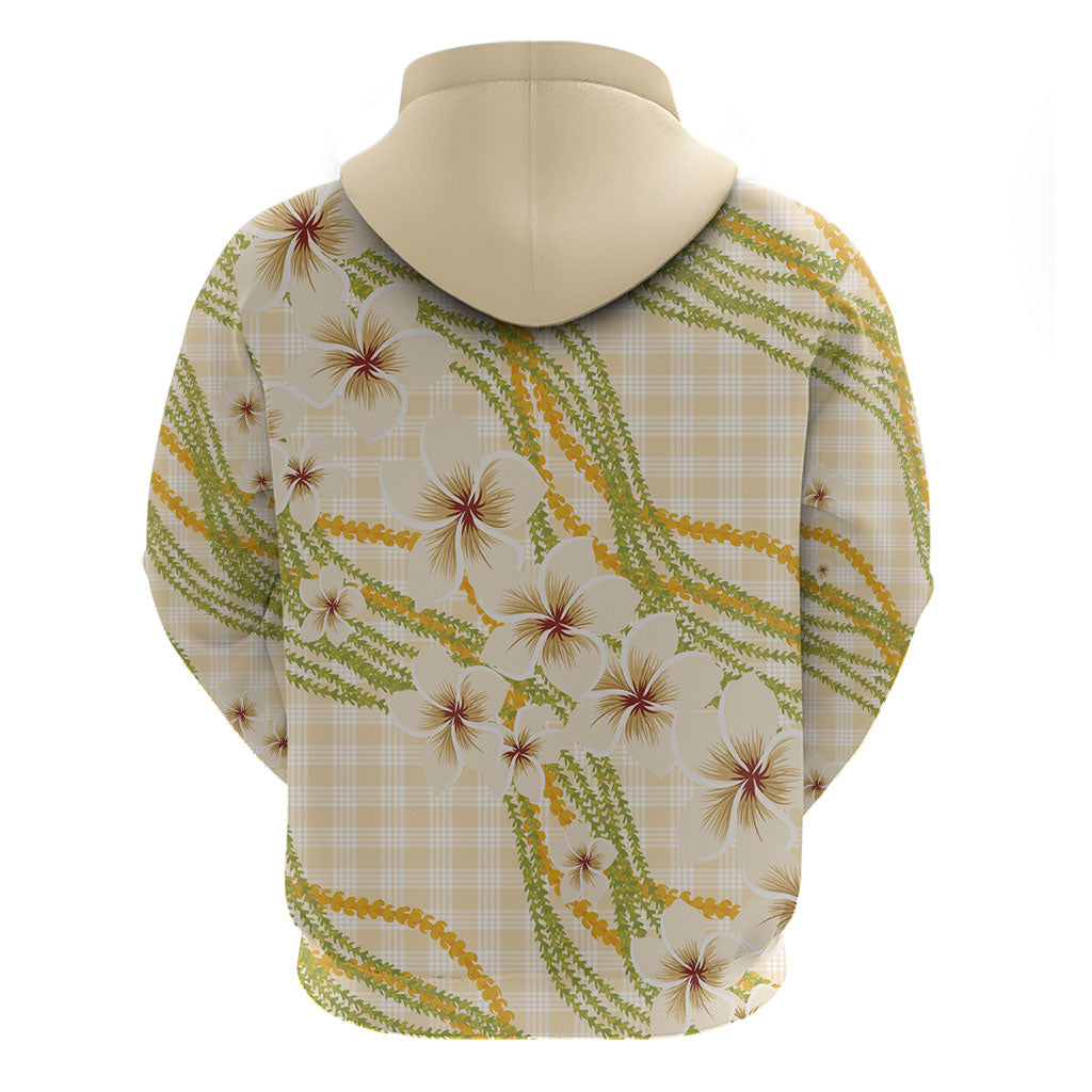 Melemele Ahiahia Hawai'i Palaka Plumeria Hoodie Puakenikeni and Maile Lei LT9 - Polynesian Pride