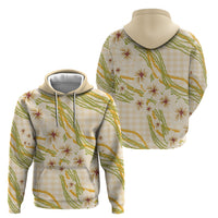 Melemele Ahiahia Hawai'i Palaka Plumeria Hoodie Puakenikeni and Maile Lei LT9 - Polynesian Pride