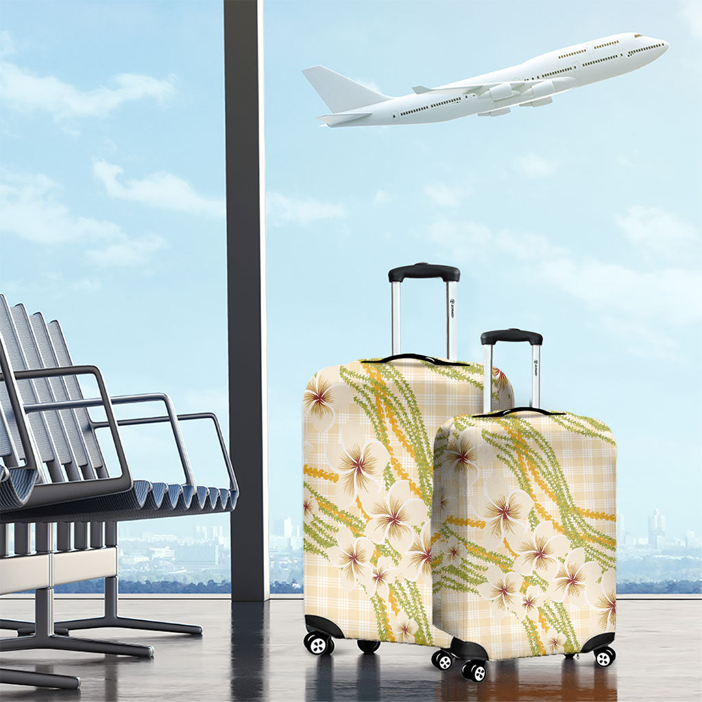 Melemele Ahiahia Hawai'i Palaka Plumeria Luggage Cover Puakenikeni and Maile Lei LT9 - Polynesian Pride
