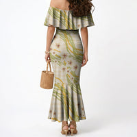Melemele Ahiahia Hawai'i Palaka Plumeria Mermaid Dress Puakenikeni and Maile Lei LT9 - Polynesian Pride