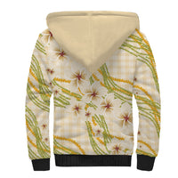 Melemele Ahiahia Hawai'i Palaka Plumeria Sherpa Hoodie Puakenikeni and Maile Lei LT9 - Polynesian Pride