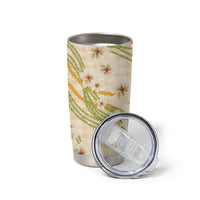 Melemele Ahiahia Hawai'i Palaka Plumeria Tumbler Cup Puakenikeni and Maile Lei LT9 - Polynesian Pride