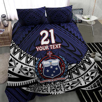 Custom Samoa Rugby Pacific Bedding Set Samoan Warrior Tribal Pattern
