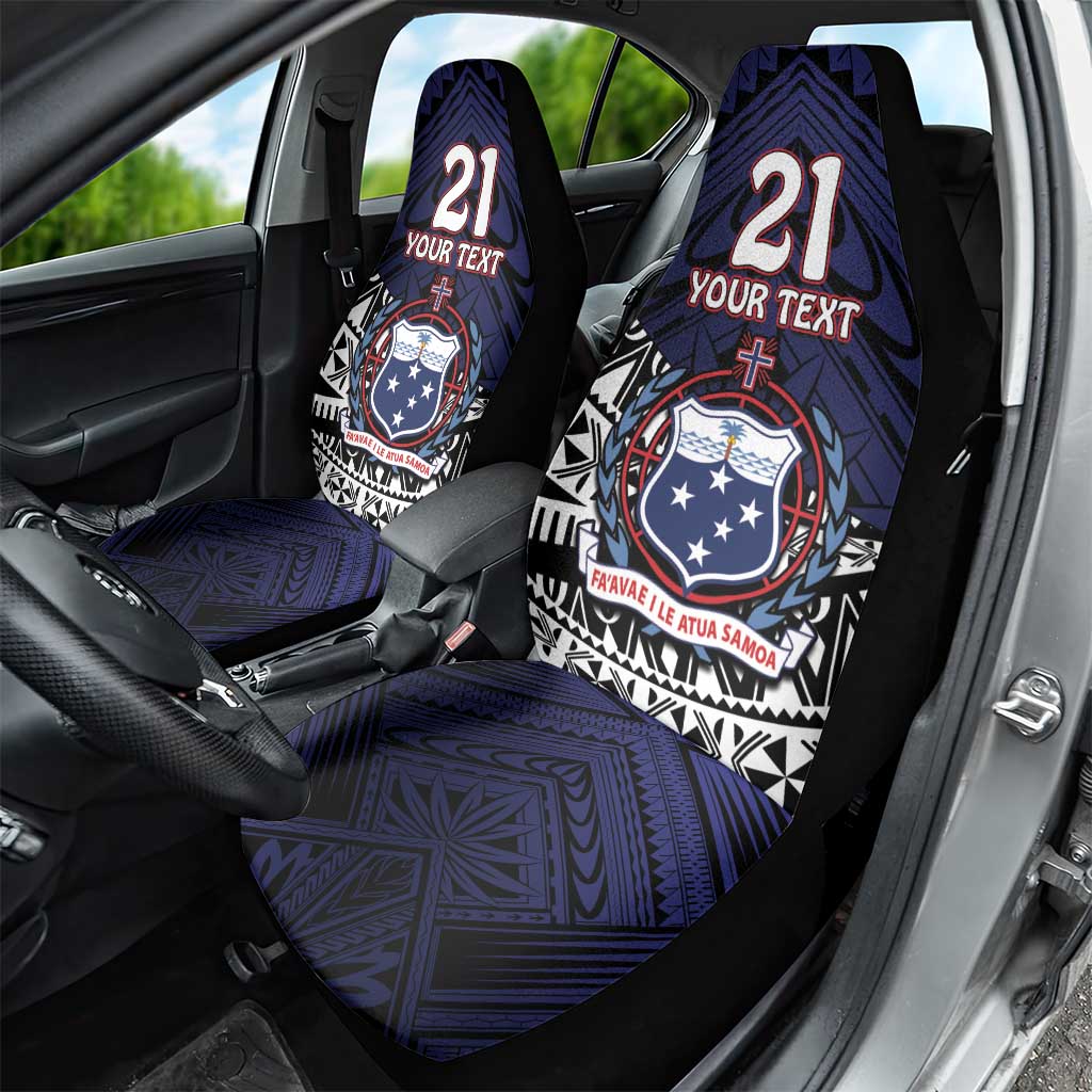 Custom Samoa Rugby Pacific Car Seat Cover Samoan Warrior Tribal Pattern