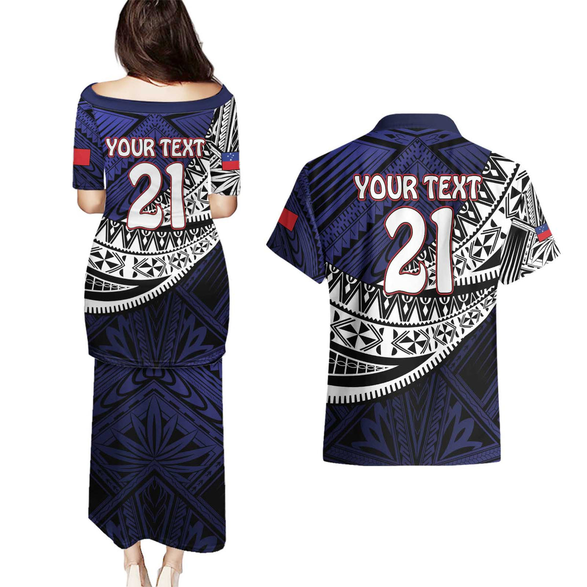 Custom Samoa Rugby Pacific Couples Matching Puletasi and Hawaiian Shirt Samoan Warrior Tribal Pattern LT9 - Polynesian Pride
