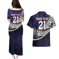 Custom Samoa Rugby Pacific Couples Matching Puletasi and Hawaiian Shirt Samoan Warrior Tribal Pattern LT9 - Polynesian Pride
