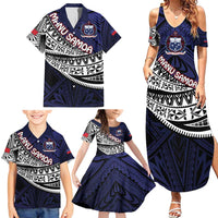 Custom Samoa Rugby Pacific Family Matching Summer Maxi Dress and Hawaiian Shirt Samoan Warrior Tribal Pattern LT9 - Polynesian Pride