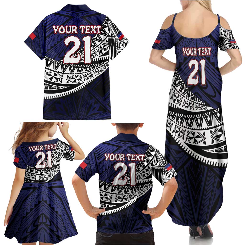 Custom Samoa Rugby Pacific Family Matching Summer Maxi Dress and Hawaiian Shirt Samoan Warrior Tribal Pattern LT9 - Polynesian Pride