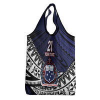 Custom Samoa Rugby Pacific Grocery Bag Samoan Warrior Tribal Pattern