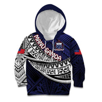 Custom Samoa Rugby Pacific Kid Hoodie Samoan Warrior Tribal Pattern