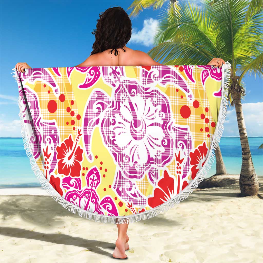 Palaka with Honu and Hibiscus Beach Blanket Hawaiian Heritage Spirit - Polynesian Pride