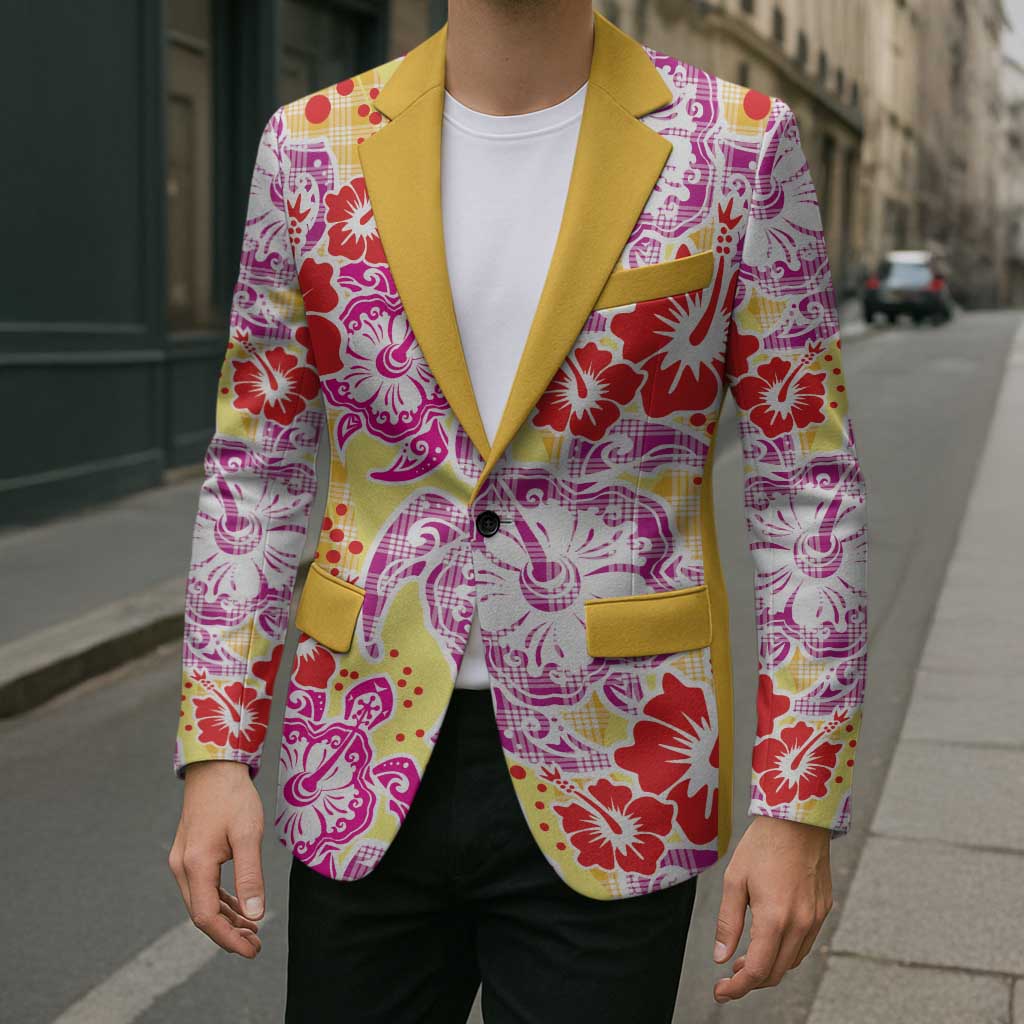 Palaka with Honu and Hibiscus Blazer Hawaiian Heritage Spirit - Polynesian Pride