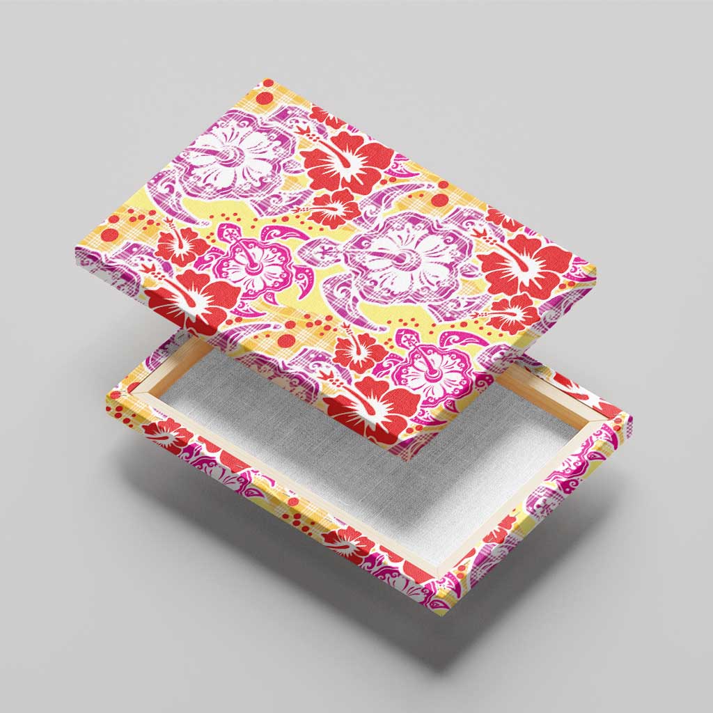 Palaka with Honu and Hibiscus Canvas Wall Art Hawaiian Heritage Spirit - Polynesian Pride