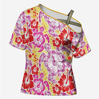 Palaka with Honu and Hibiscus Cross Shoulder Shirt Hawaiian Heritage Spirit - Polynesian Pride