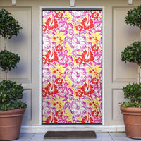 Palaka with Honu and Hibiscus Door Cover Hawaiian Heritage Spirit - Polynesian Pride
