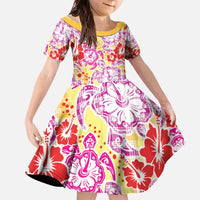 Palaka with Honu and Hibiscus Family Matching Off The Shoulder Long Sleeve Dress and Hawaiian Shirt Hawaiian Heritage Spirit - Polynesian Pride