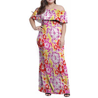 Palaka with Honu and Hibiscus Family Matching Off Shoulder Maxi Dress and Hawaiian Shirt Hawaiian Heritage Spirit - Polynesian Pride
