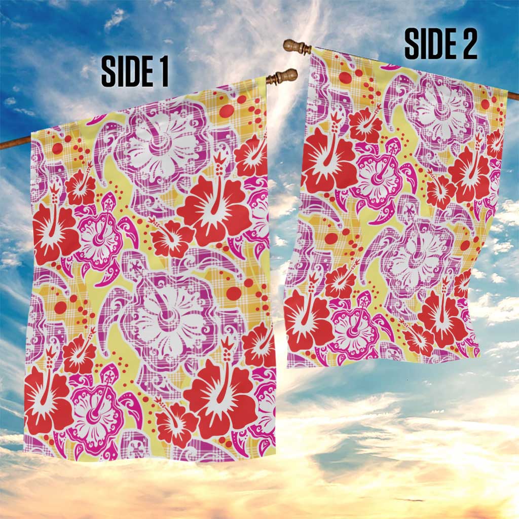Palaka with Honu and Hibiscus Garden Flag Hawaiian Heritage Spirit - Polynesian Pride