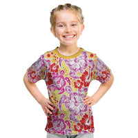 Palaka with Honu and Hibiscus Kid T Shirt Hawaiian Heritage Spirit - Polynesian Pride