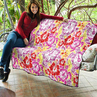 Palaka with Honu and Hibiscus Quilt Hawaiian Heritage Spirit - Polynesian Pride