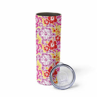 Palaka with Honu and Hibiscus Skinny Tumbler Hawaiian Heritage Spirit - Polynesian Pride