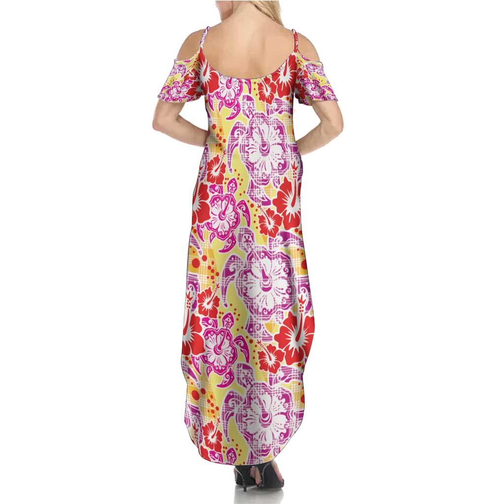Palaka with Honu and Hibiscus Summer Maxi Dress Hawaiian Heritage Spirit - Polynesian Pride