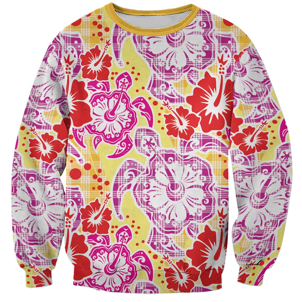 Palaka with Honu and Hibiscus Sweatshirt Hawaiian Heritage Spirit - Polynesian Pride