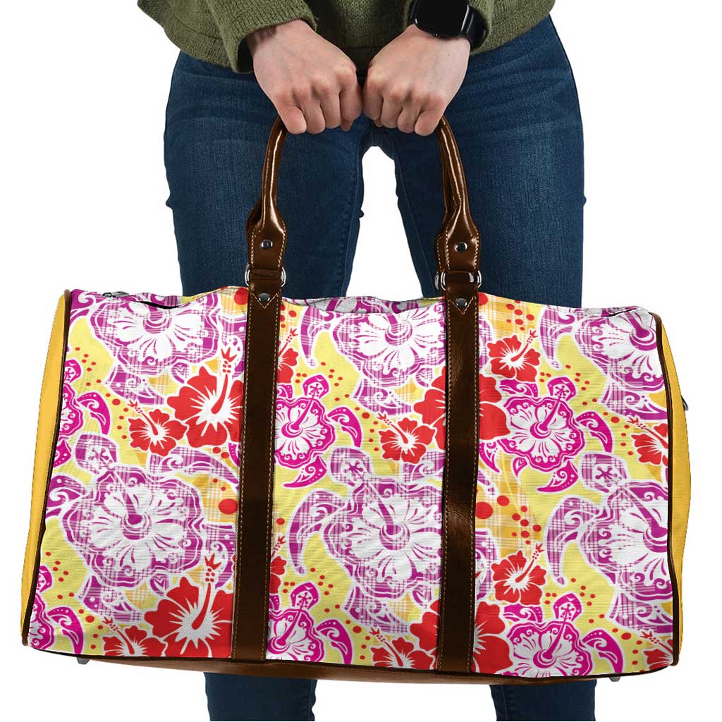 Palaka with Honu and Hibiscus Travel Bag Hawaiian Heritage Spirit - Polynesian Pride