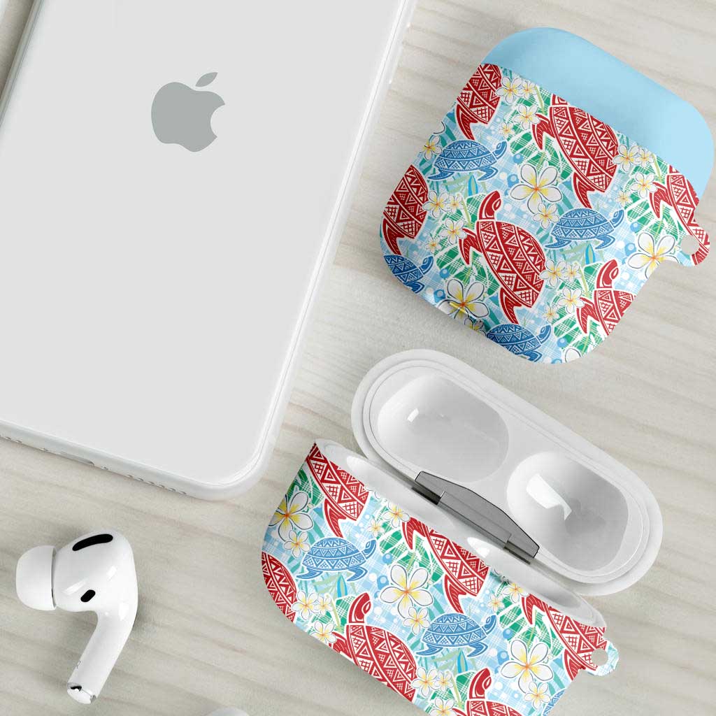 Palaka with Honu and Plumeria AirPods Case Hawaiian Heritage Spirit - Polynesian Pride