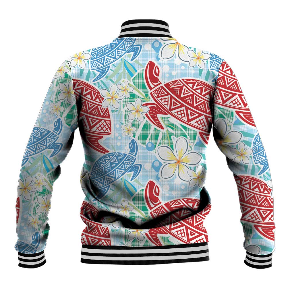 Palaka with Honu and Plumeria Baseball Jacket Hawaiian Heritage Spirit - Polynesian Pride