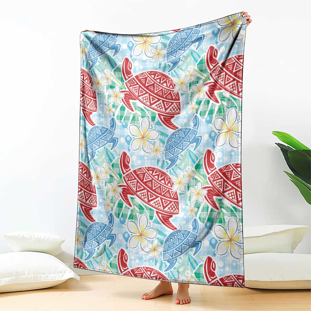 Palaka with Honu and Plumeria Blanket Hawaiian Heritage Spirit - Polynesian Pride