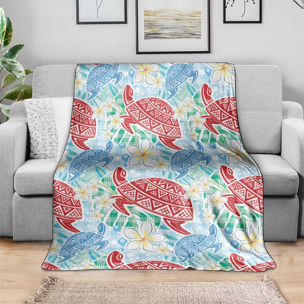 Palaka with Honu and Plumeria Blanket Hawaiian Heritage Spirit - Polynesian Pride