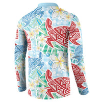 Palaka with Honu and Plumeria Button Sweatshirt Hawaiian Heritage Spirit - Polynesian Pride