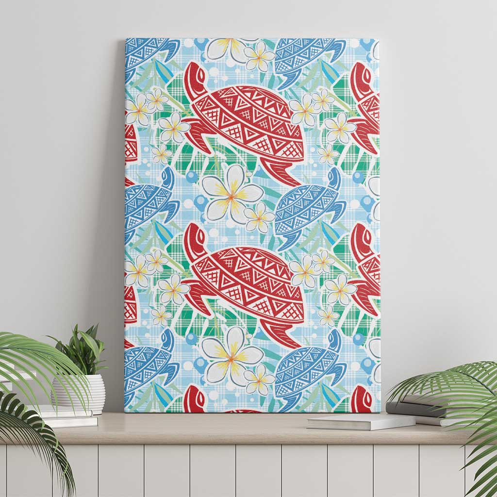 Palaka with Honu and Plumeria Canvas Wall Art Hawaiian Heritage Spirit - Polynesian Pride