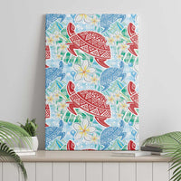 Palaka with Honu and Plumeria Canvas Wall Art Hawaiian Heritage Spirit - Polynesian Pride